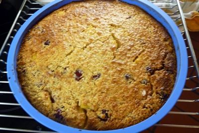 Clafoutis mit Mango & Kirschen